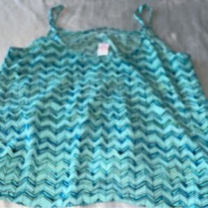 Candie's Aqua Teal Chevron Tank Top